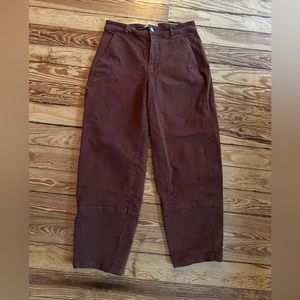 Everlane size 8 Barrel Utility Pants in Burgundy